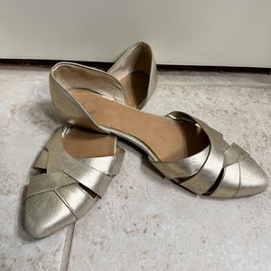Gold flats size 10